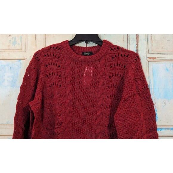 Jessica Simpson Womens Size 2X Red Long Sleeve Crew Neck Pullover Sweater Soft - Picture 3 of 8
